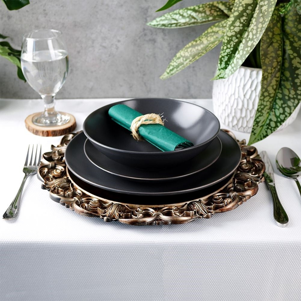 Stylish placemat 35 cm in antique gold shade