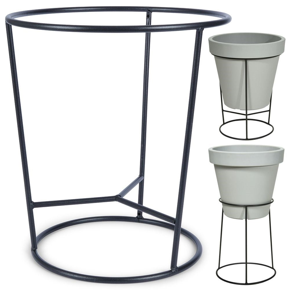 Stylish reversible flower stand in black steel