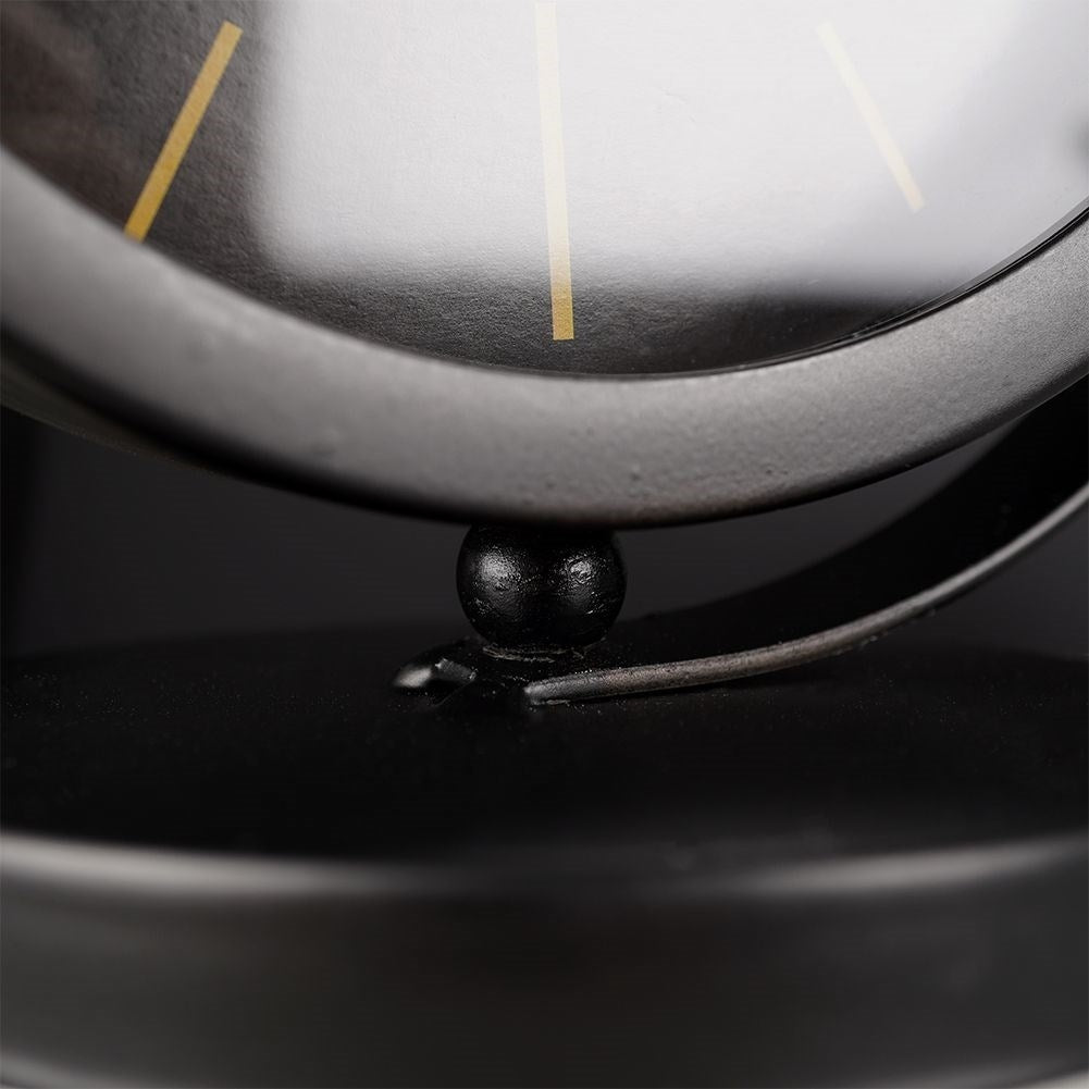 Stylish table clock in black metal for dresser or desk