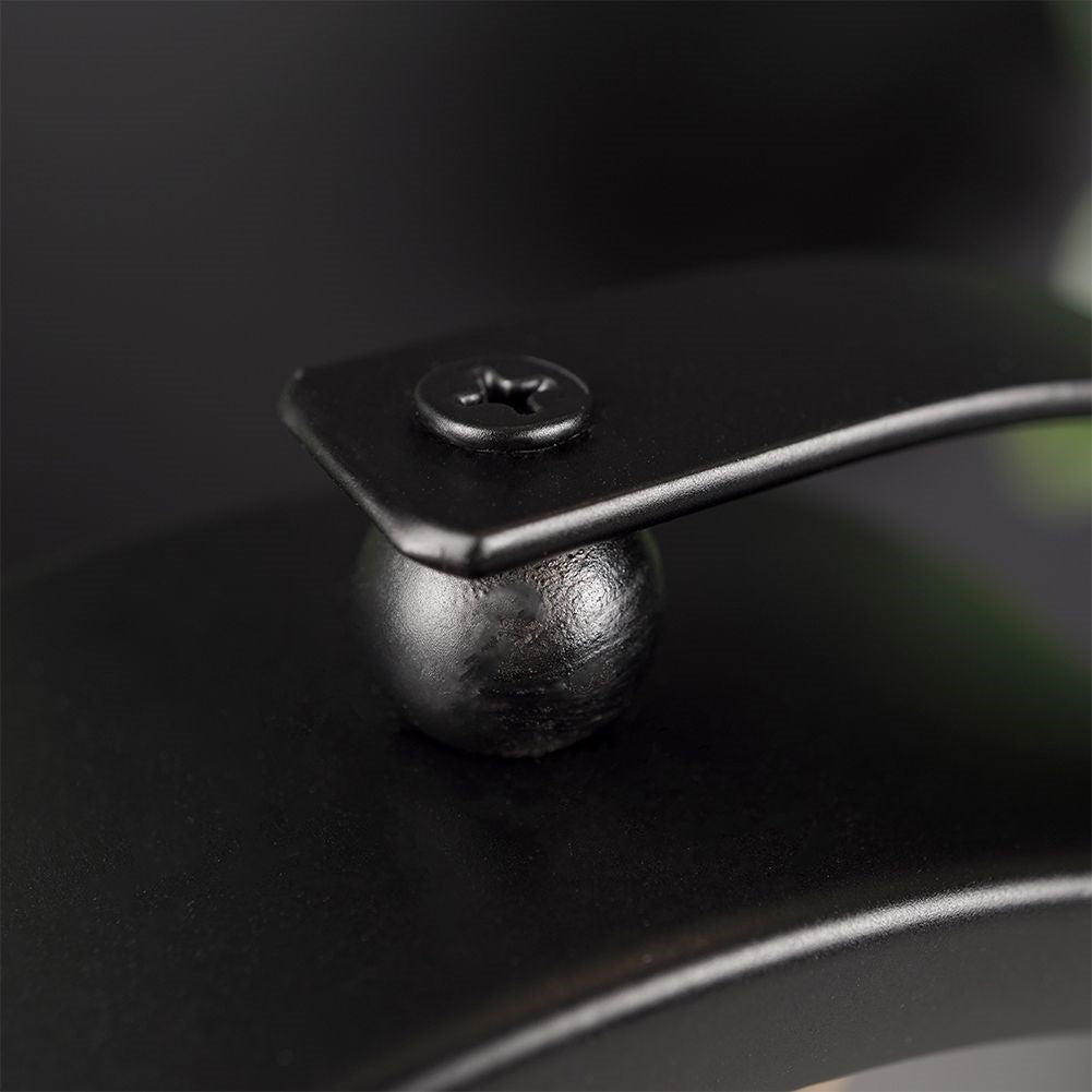 Stylish table clock in black metal for dresser or desk