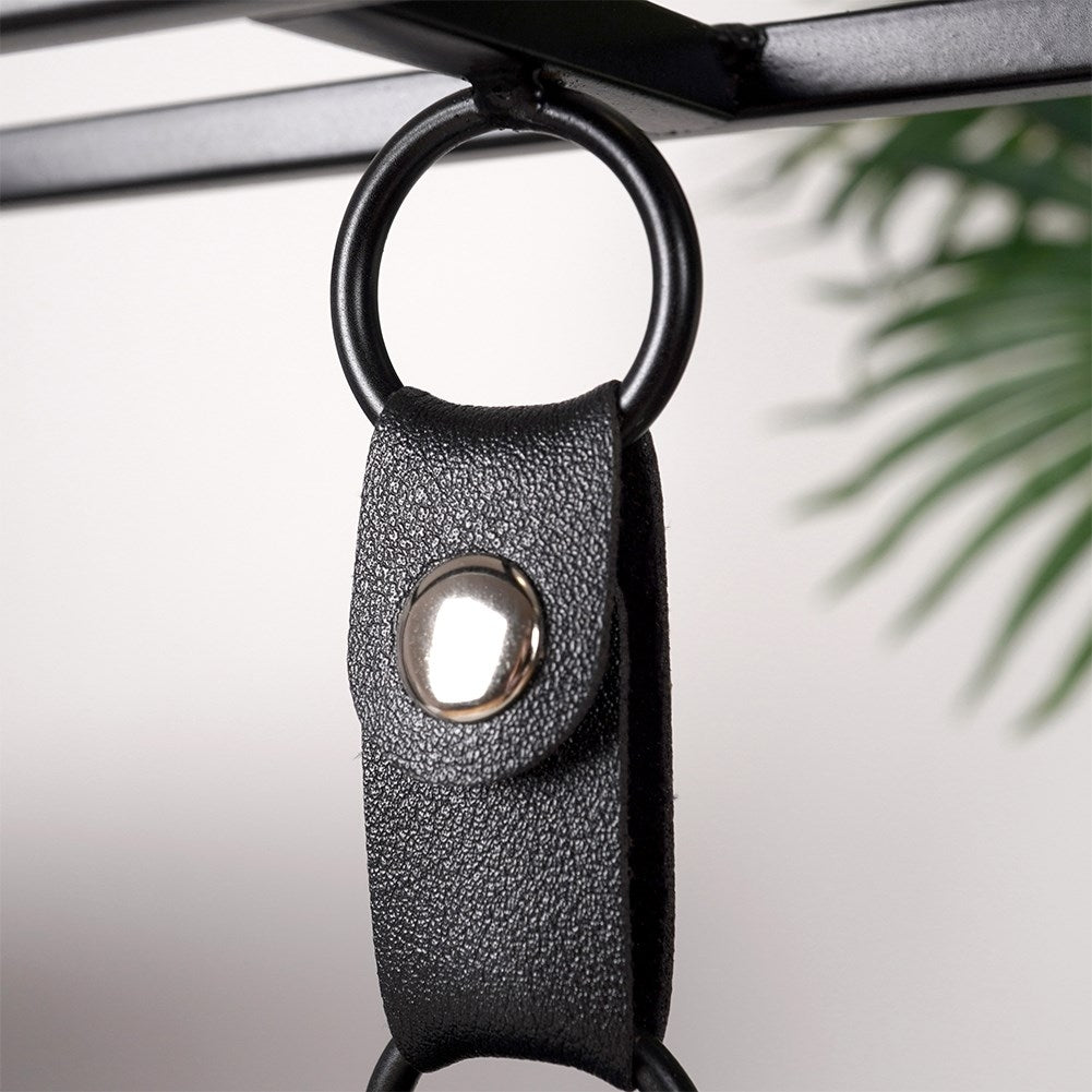 Stylish table clock with black marbled dial and metal frame