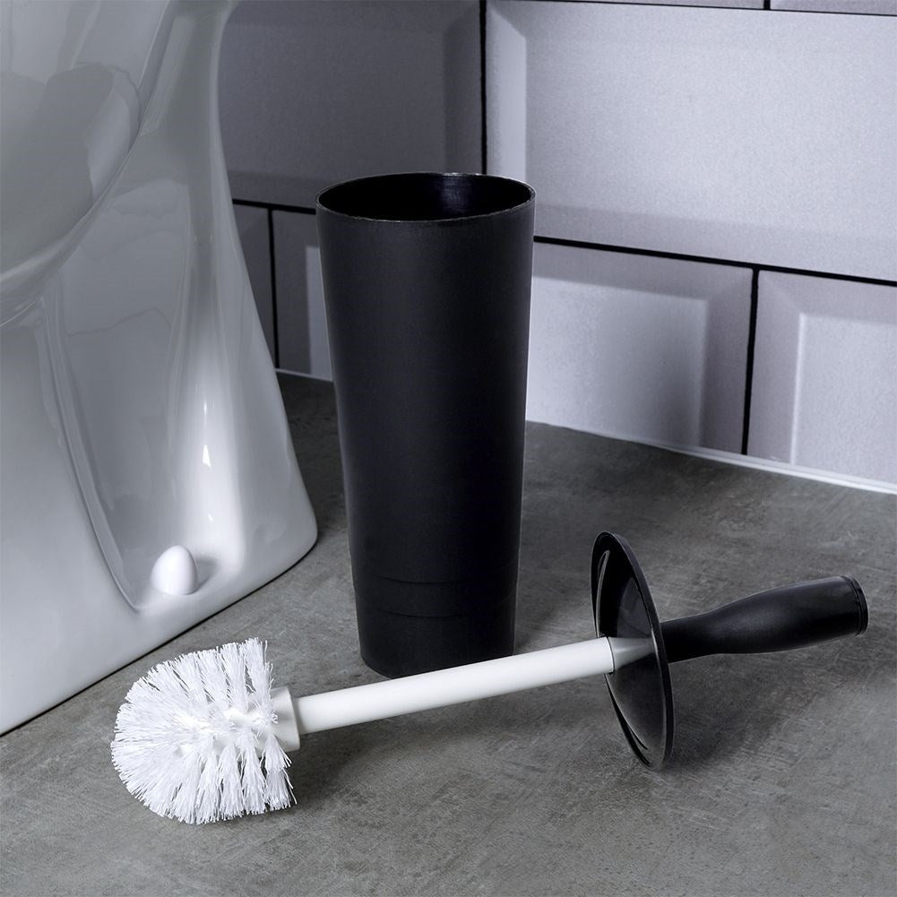 Stylish toilet brush with container in durable material