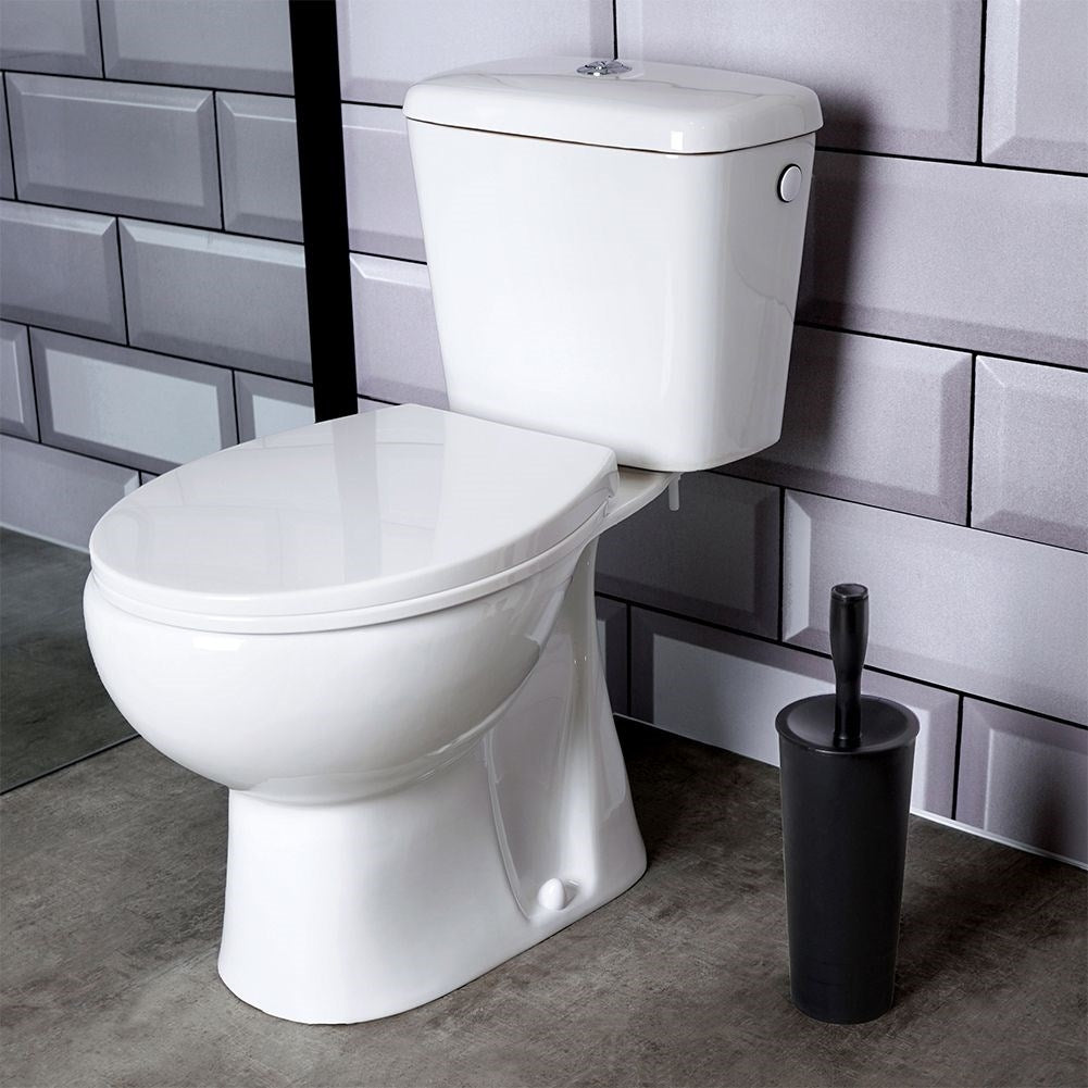 Stylish toilet brush with container in durable material