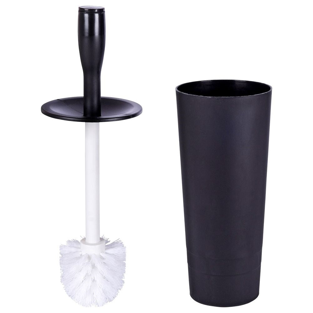 Stylish toilet brush with container in durable material