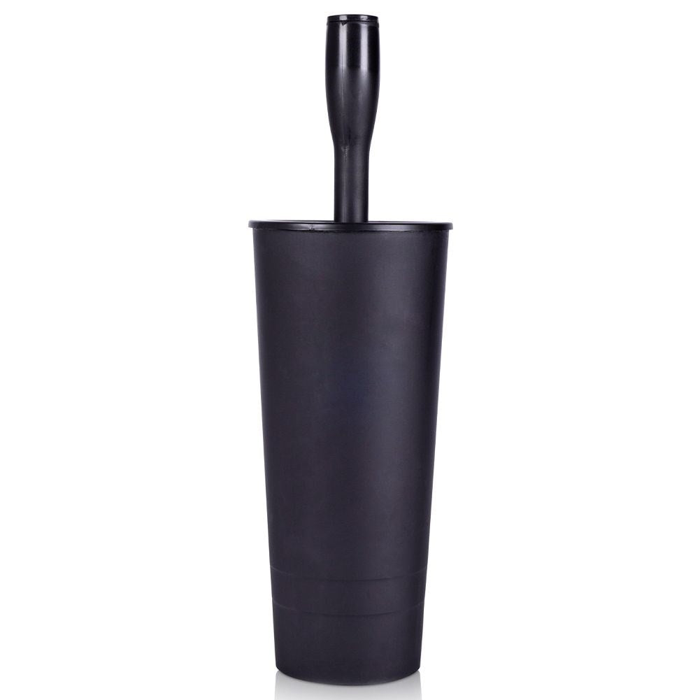 Stylish toilet brush with container in durable material