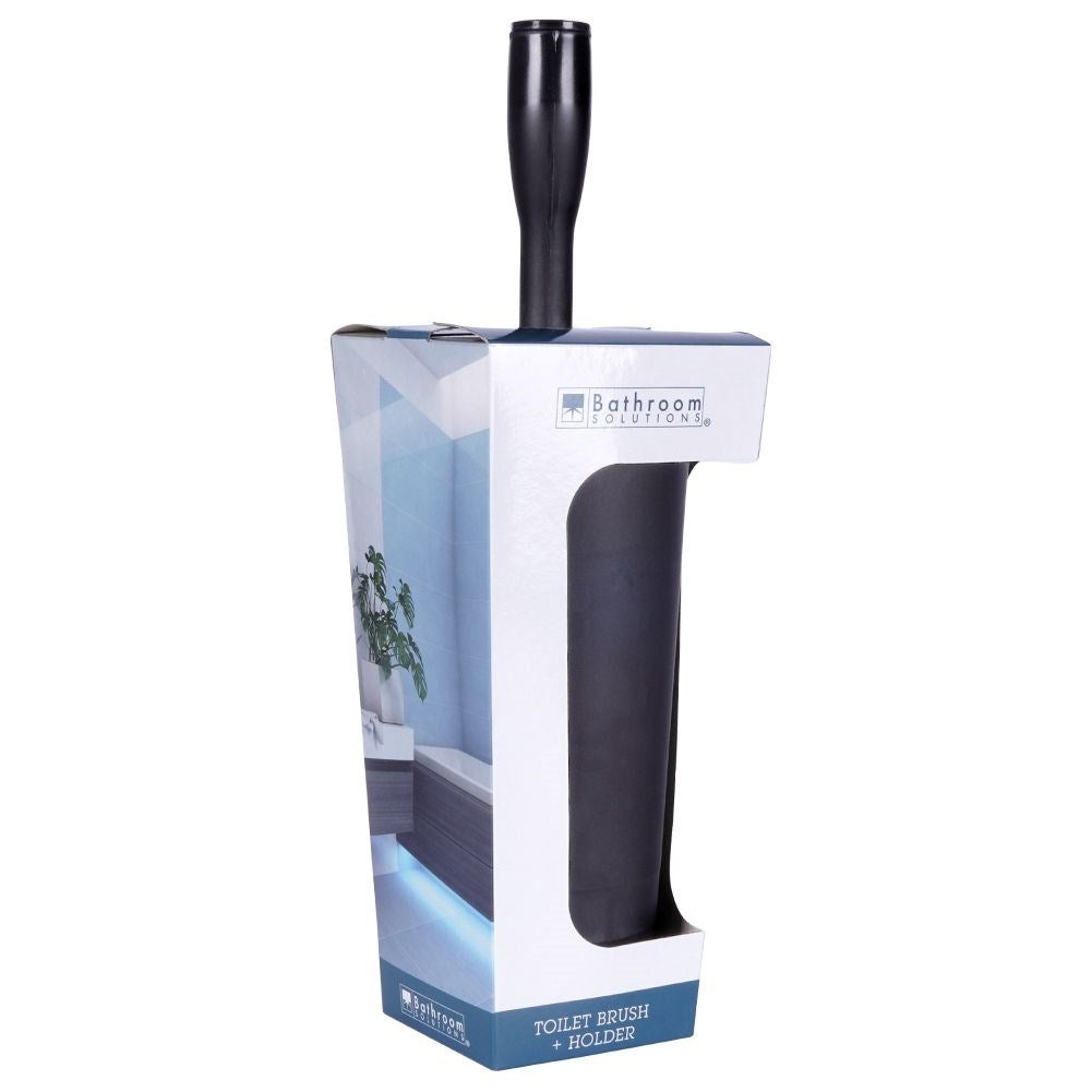 Stylish toilet brush with container in durable material