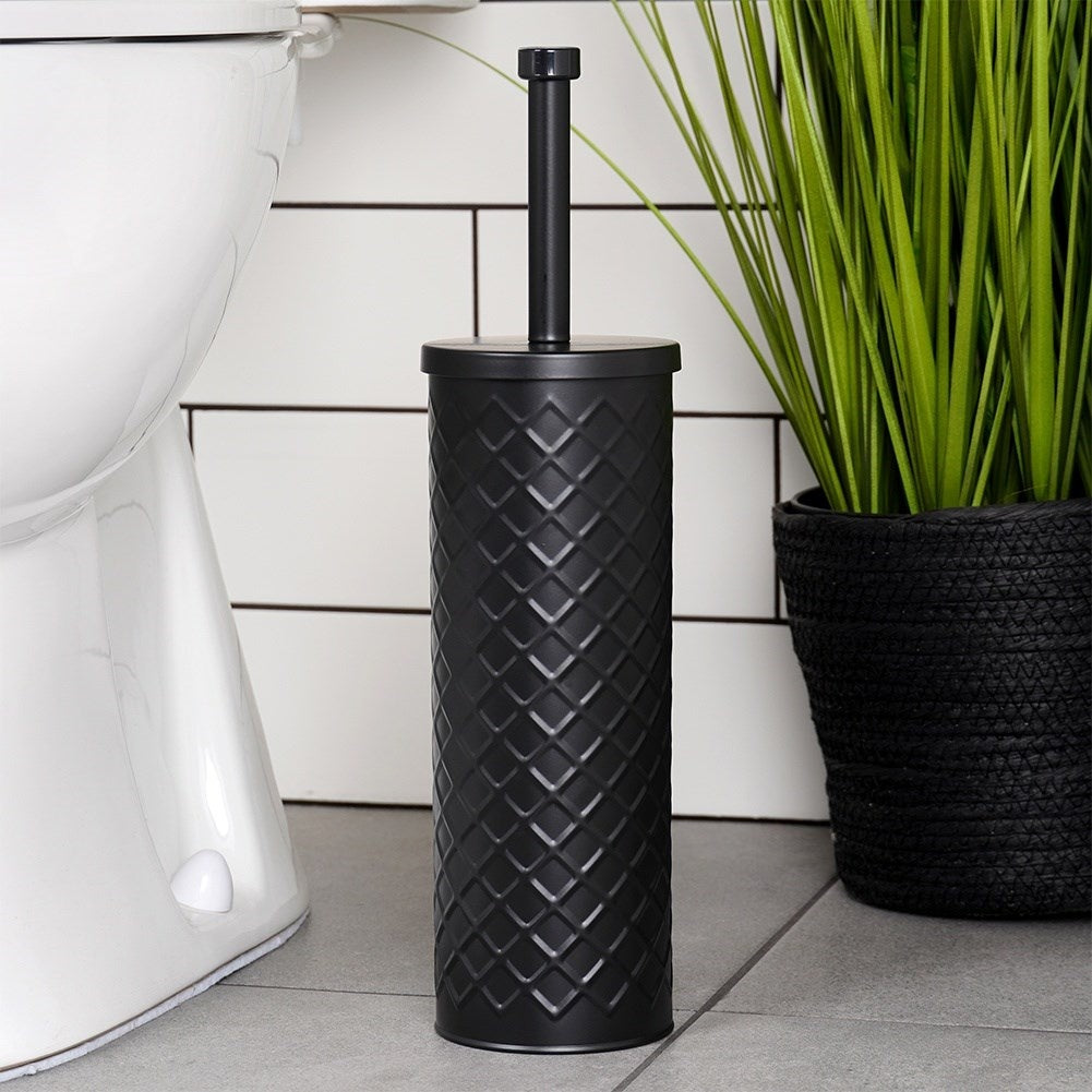 Stylish toilet brush with durable black bristles