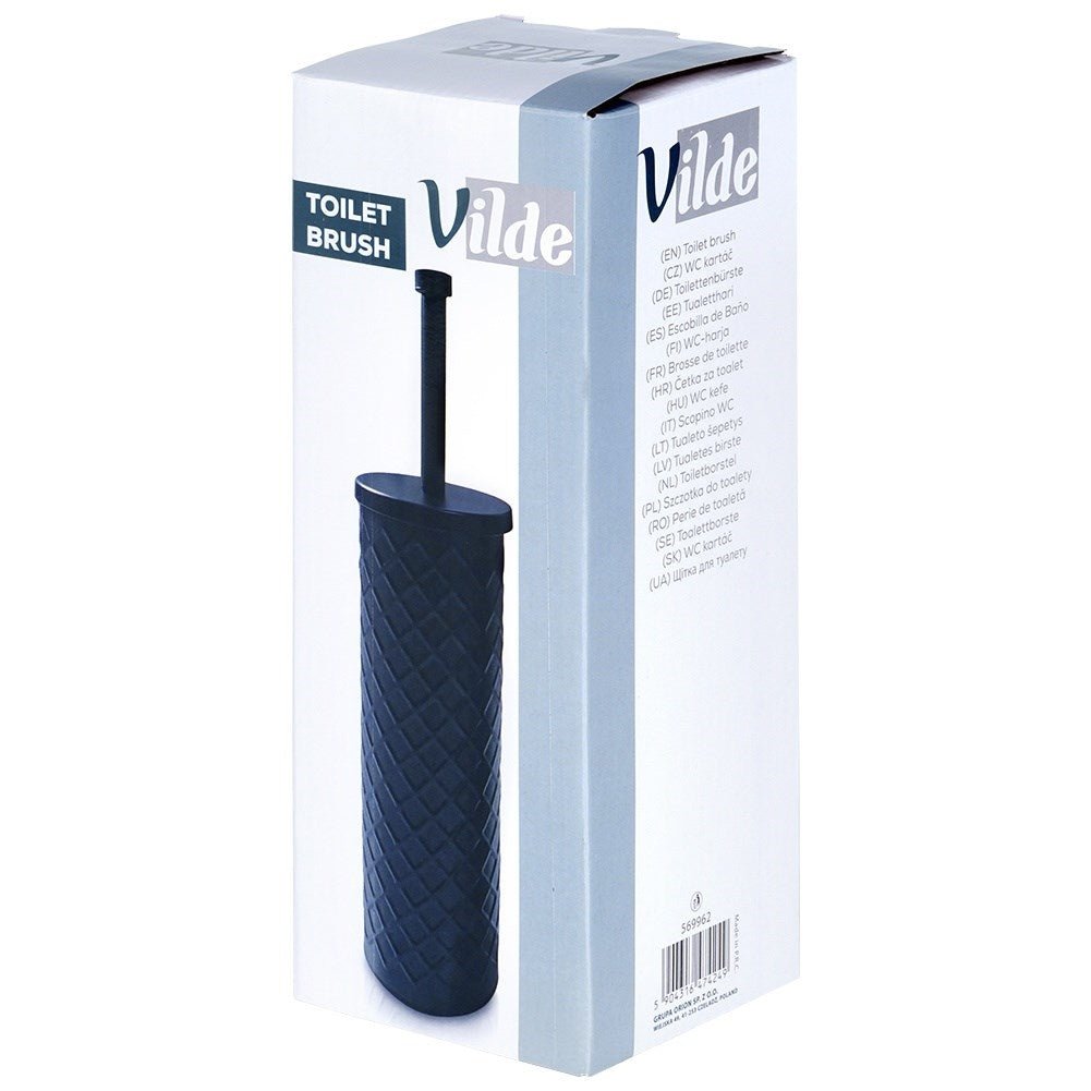 Stylish toilet brush with durable black bristles
