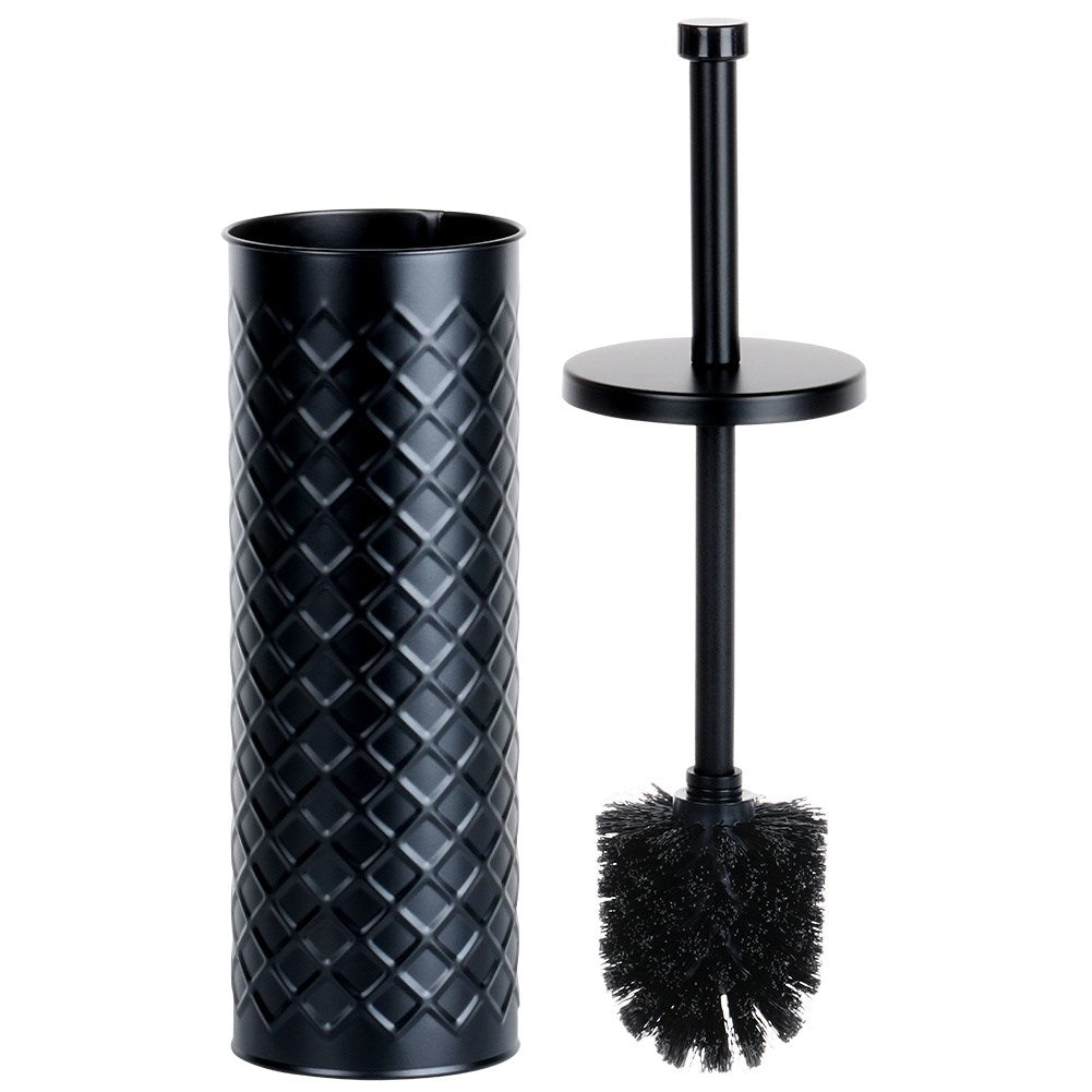 Stylish toilet brush with durable black bristles