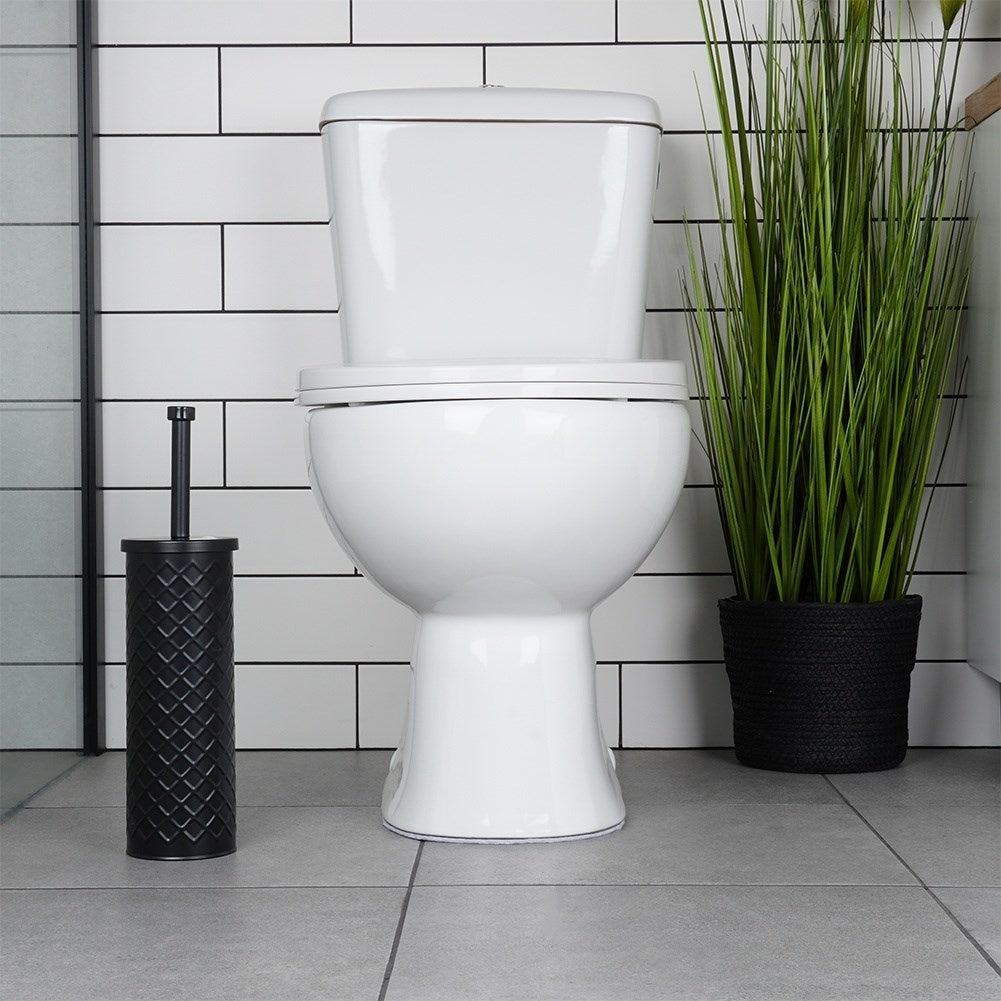 Stylish toilet brush with durable black bristles