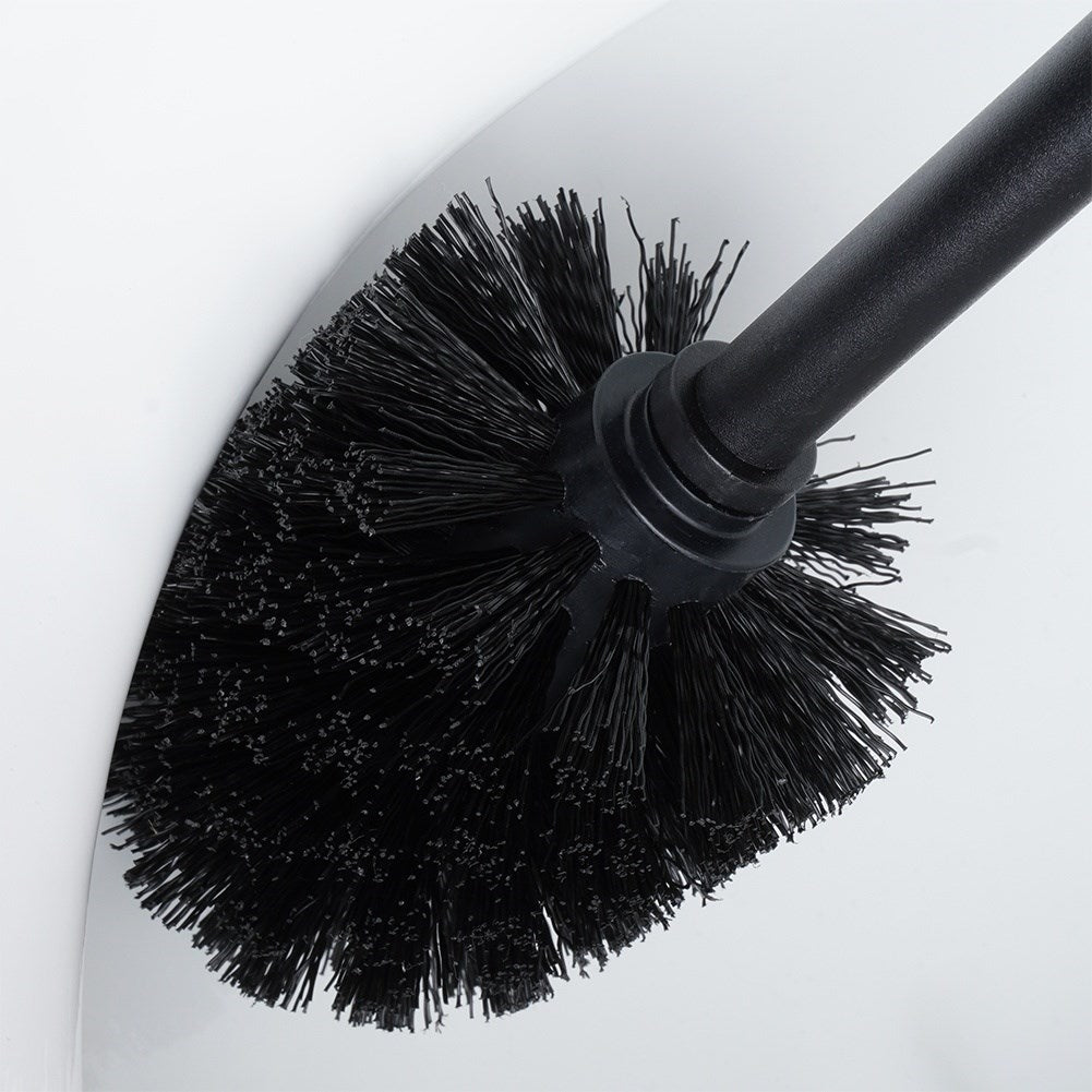 Stylish toilet brush with durable black bristles