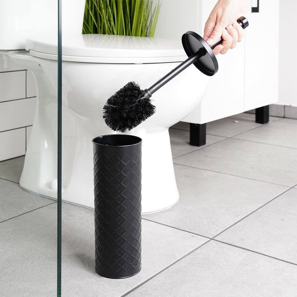 Stylish toilet brush with durable black bristles