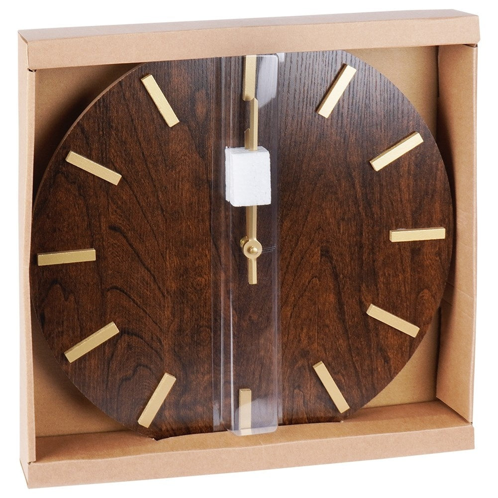 Stylish wall clock 40 cm in MDF and metal, golden