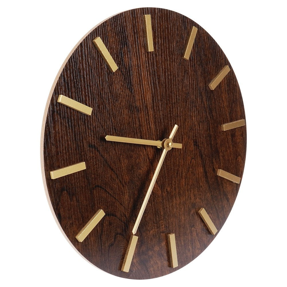 Stylish wall clock 40 cm in MDF and metal, golden