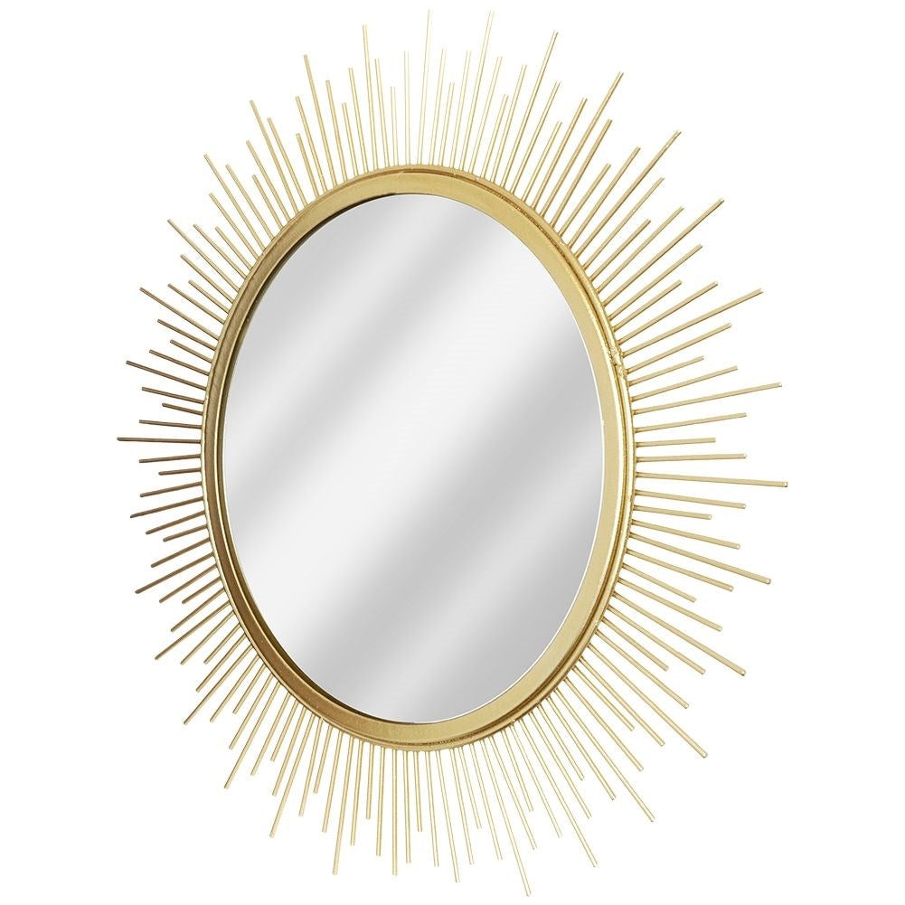 Stylish wall mirror with golden frame, 40 cm diameter