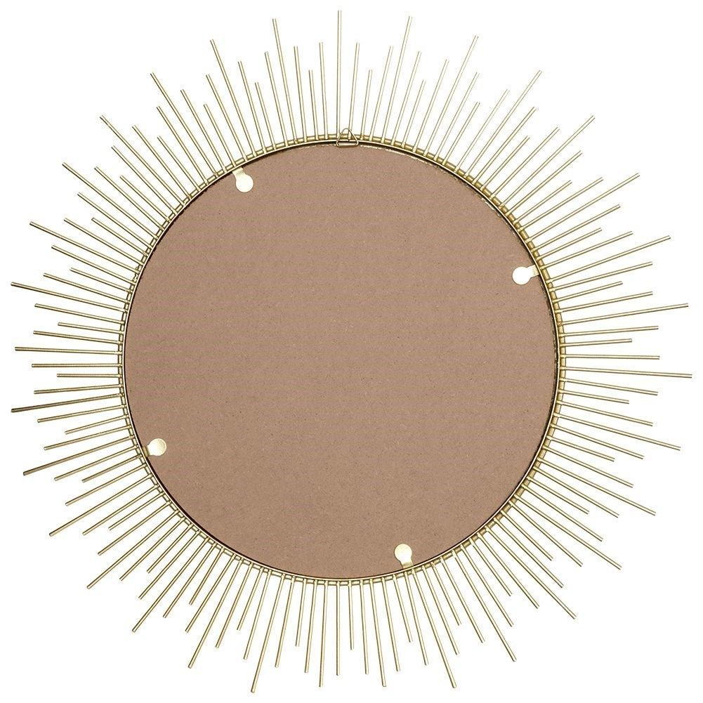 Stylish wall mirror with golden frame, 40 cm diameter