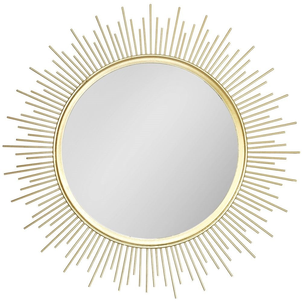Stylish wall mirror with golden frame, 40 cm diameter