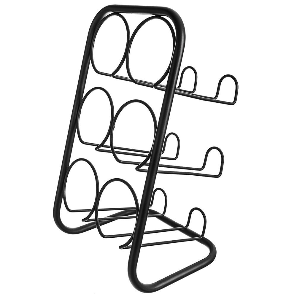 Stylish wine rack in black metal for 6 bottles