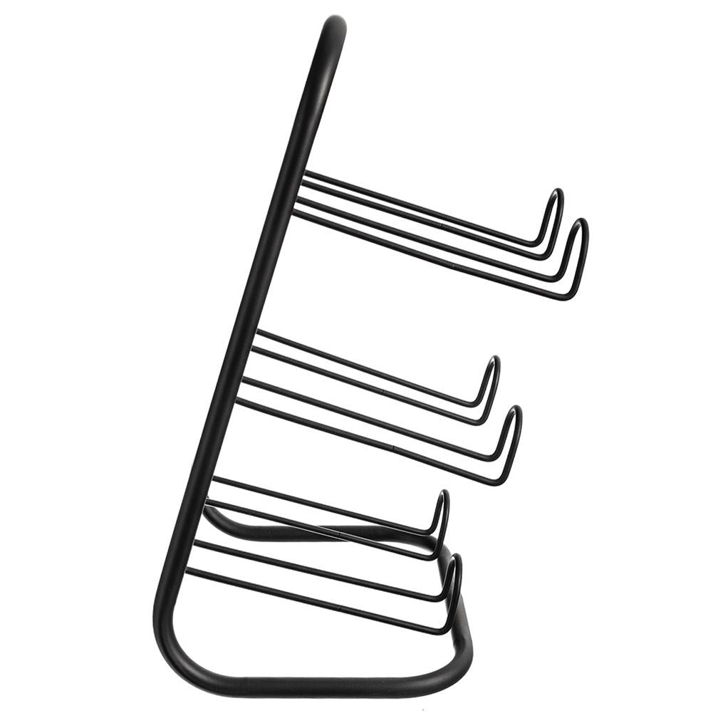 Stylish wine rack in black metal for 6 bottles