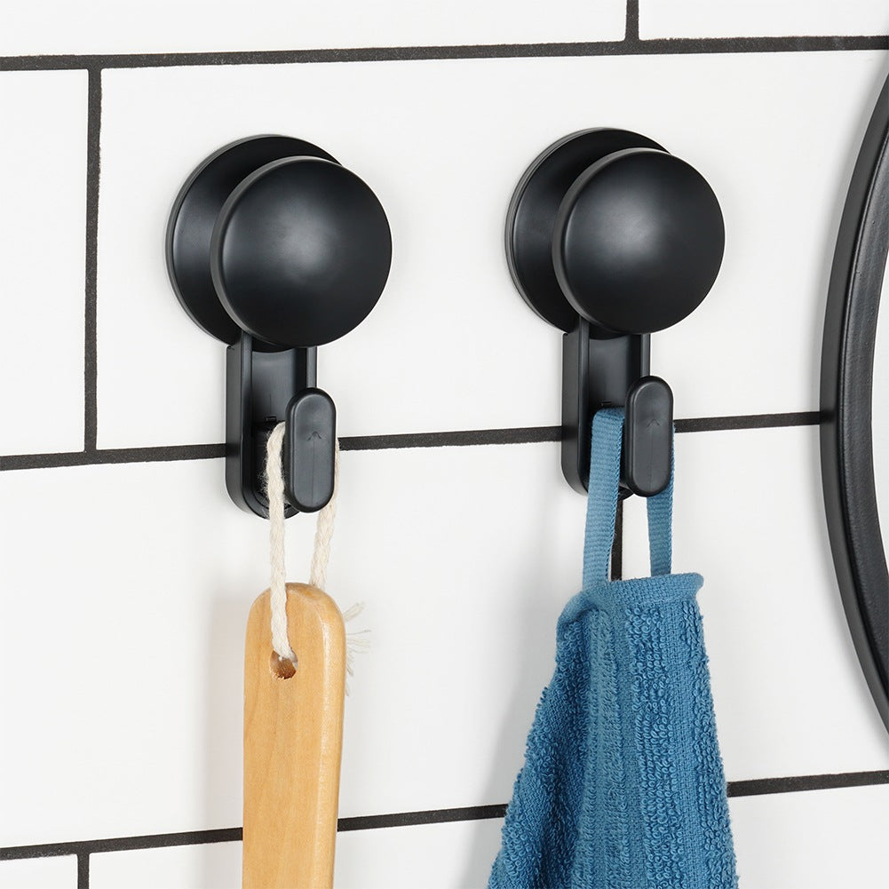 Suction Cup Hook, Black, 5.5 cm, 2-Pack
