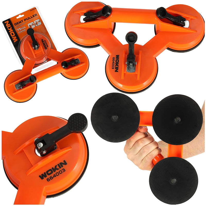 Suction cup handle for handling plate glass panes