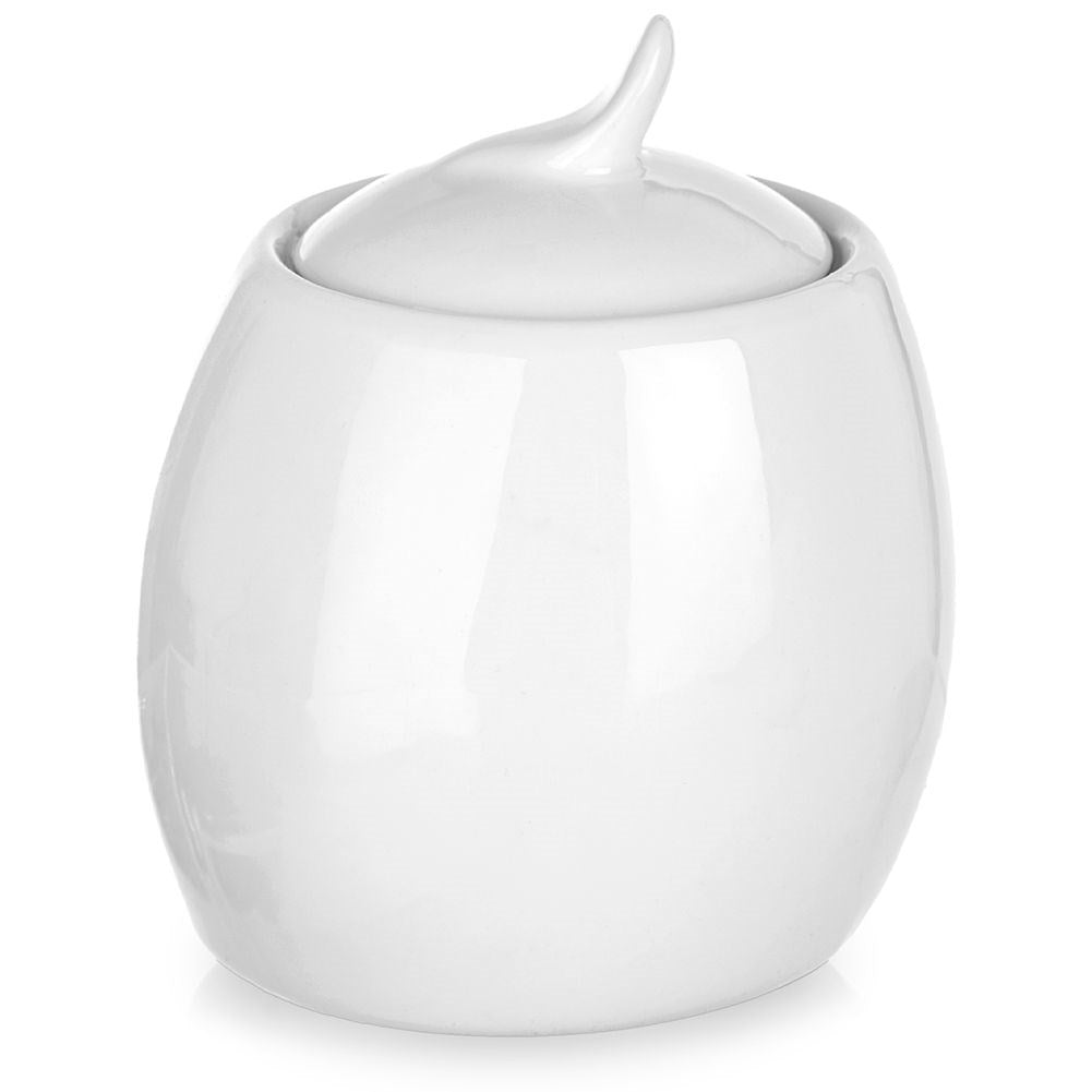 Sugar bowl with lid in porcelain, 240 ml, modern design