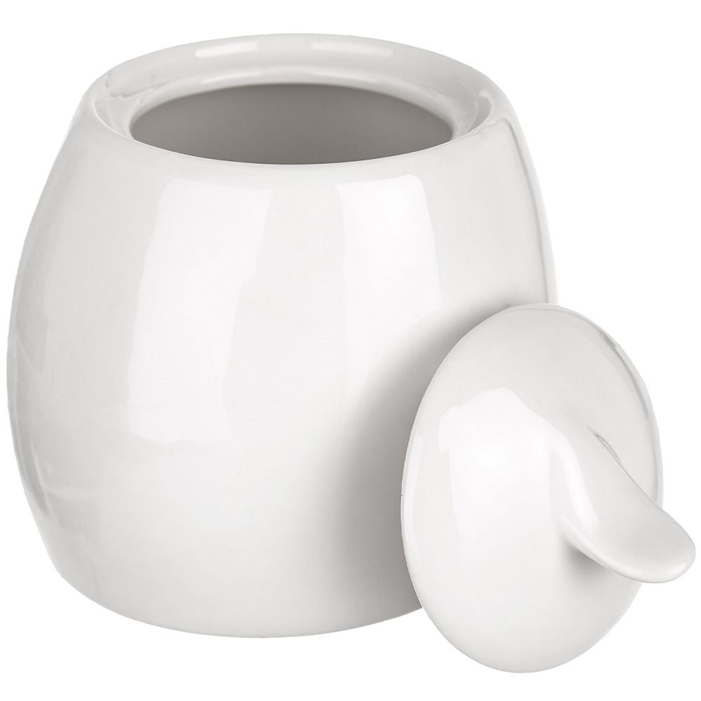Sugar bowl with lid in porcelain, 240 ml, modern design