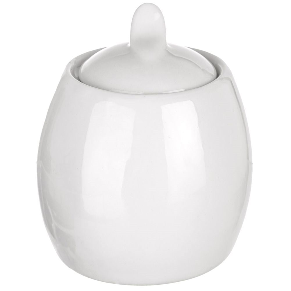 Sugar bowl with lid in porcelain, 240 ml, modern design