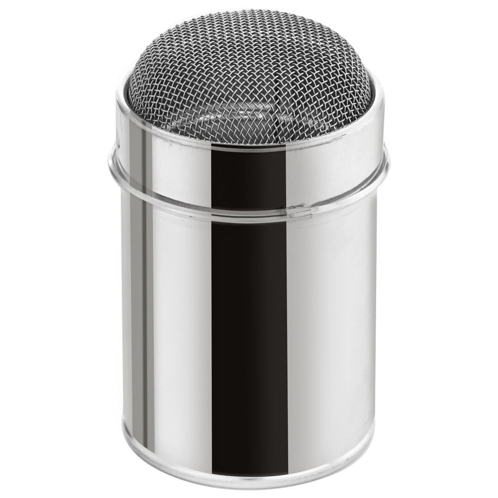 Sugar bowl with strainer and lid in stainless steel