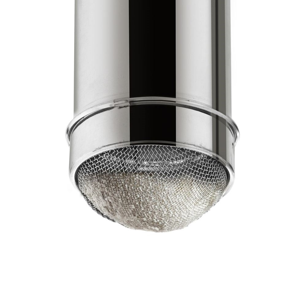 Sugar bowl with strainer and lid in stainless steel