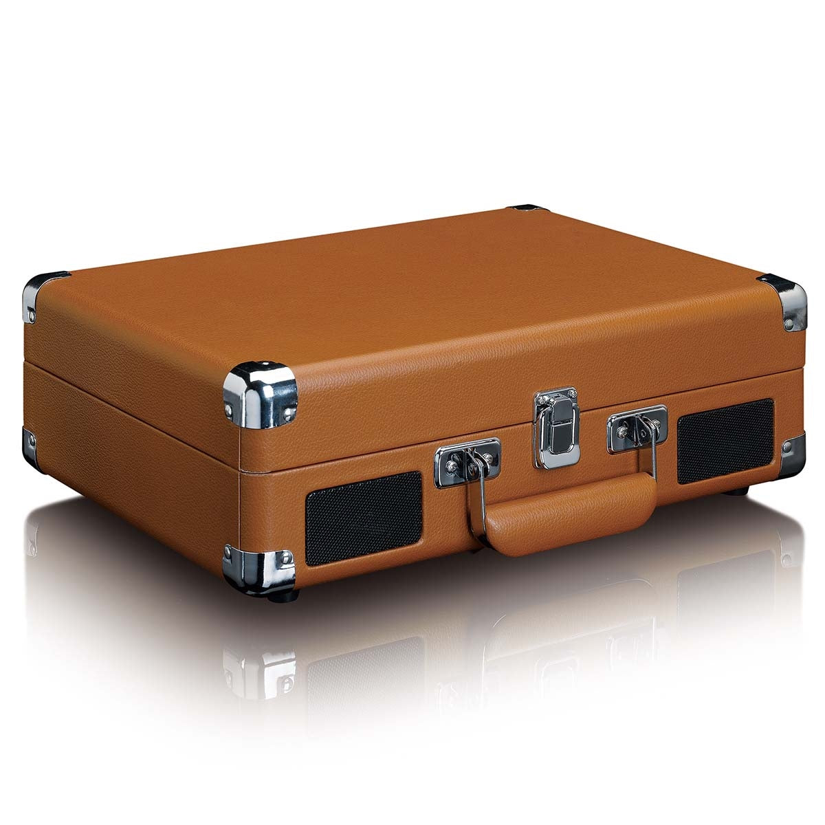 Suitcase turntable with 2 built-in speakers Brown