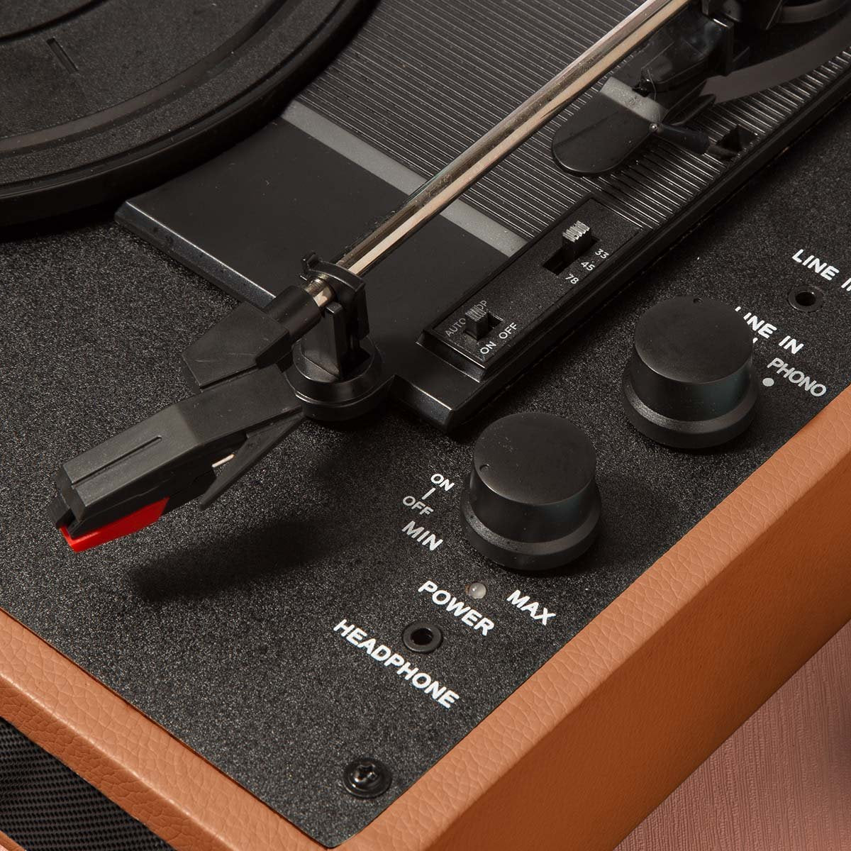 Suitcase turntable with 2 built-in speakers Brown