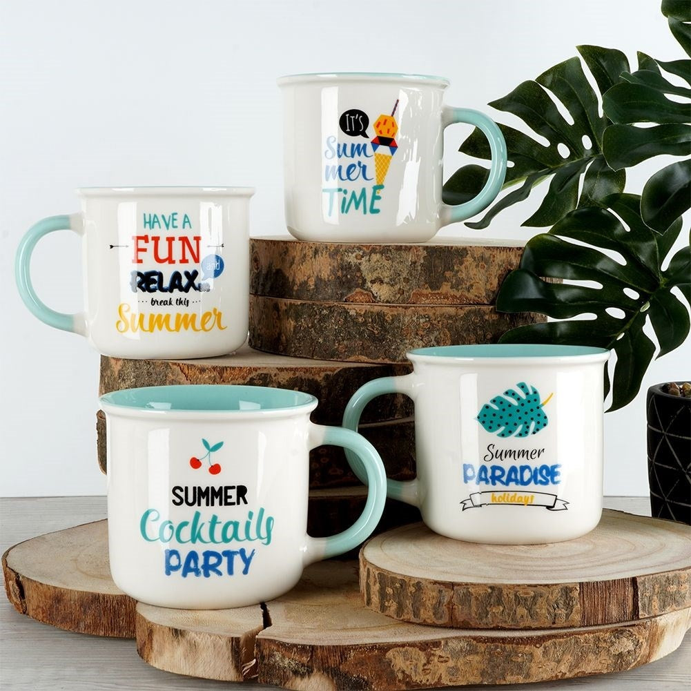 Summery porcelain cup - dishwasher safe and perfect for drinks