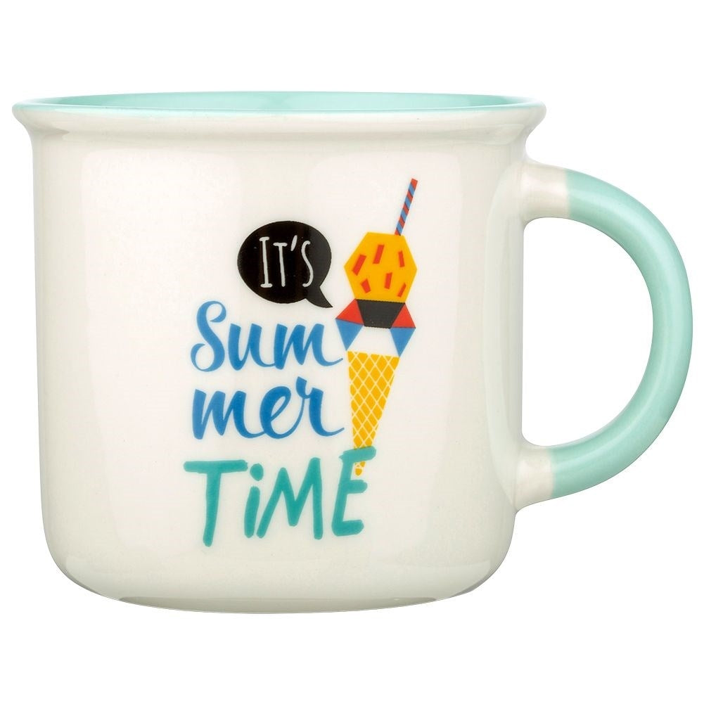 Summery porcelain cup for coffee and tea, dishwasher safe
