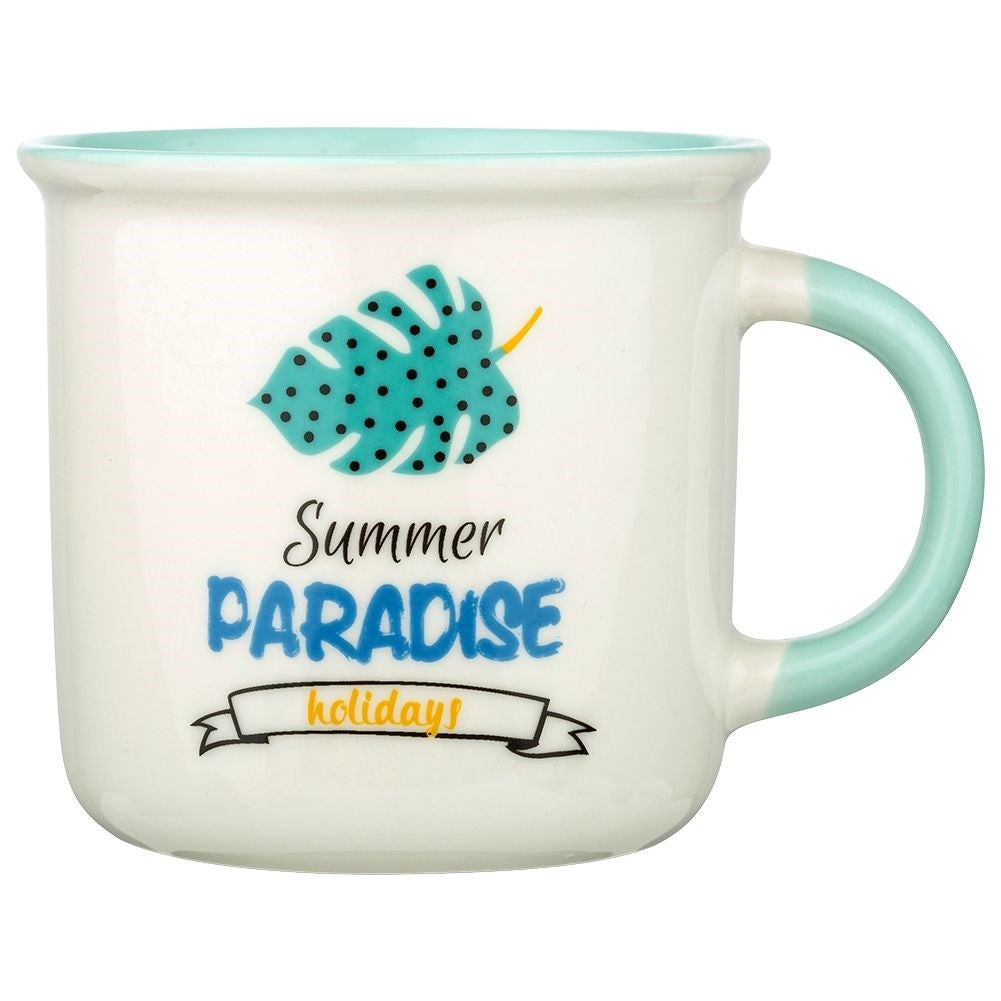 Summery porcelain mugs 4-pack, dishwasher safe