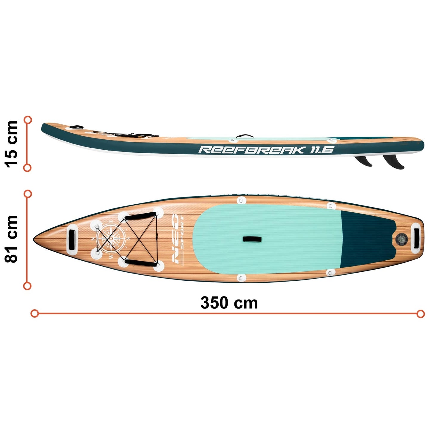 Sup board Reefbreak 350 x 81 x 15 cm Neo-Sport 170104