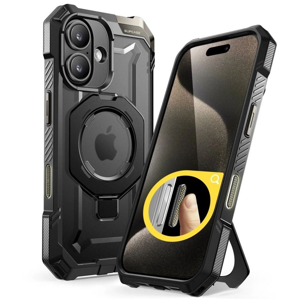 Supcase iPhone 16 Unicorn Beetle Grip MagSafe Case - Black