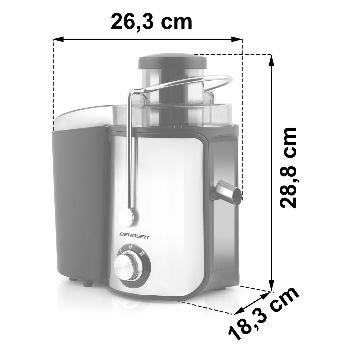 Juicer 600W, Stainless Steel, Black, 0.5L Capacity