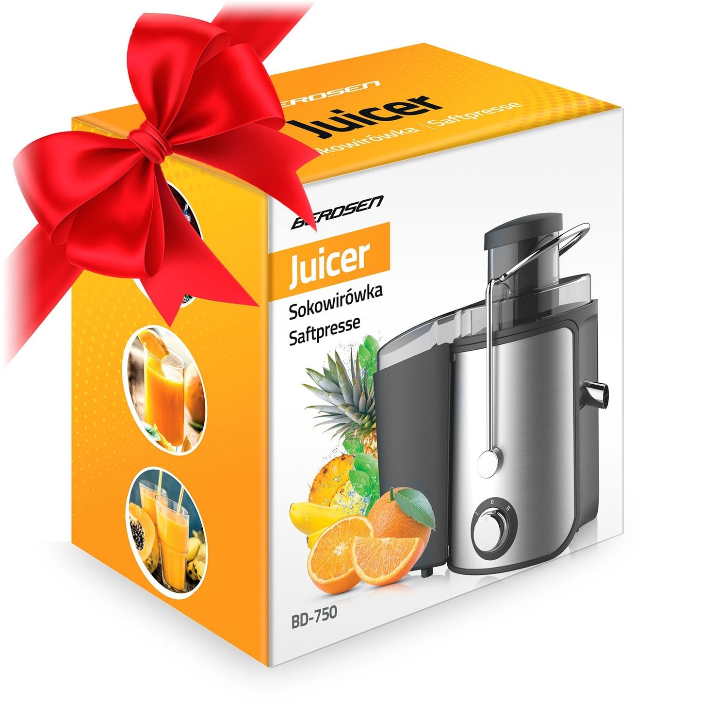 Juicer 600W, Stainless Steel, Black, 0.5L Capacity