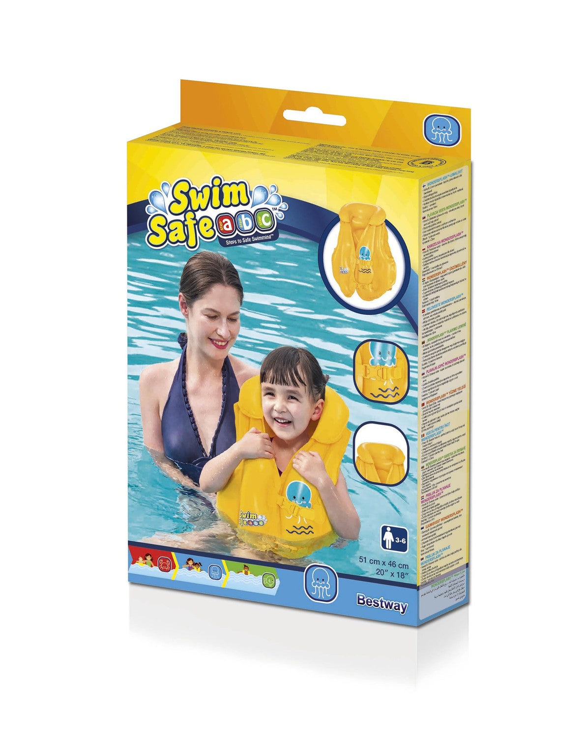 Toddler Swim Vest with Inflatable Collar, Ages 3-6