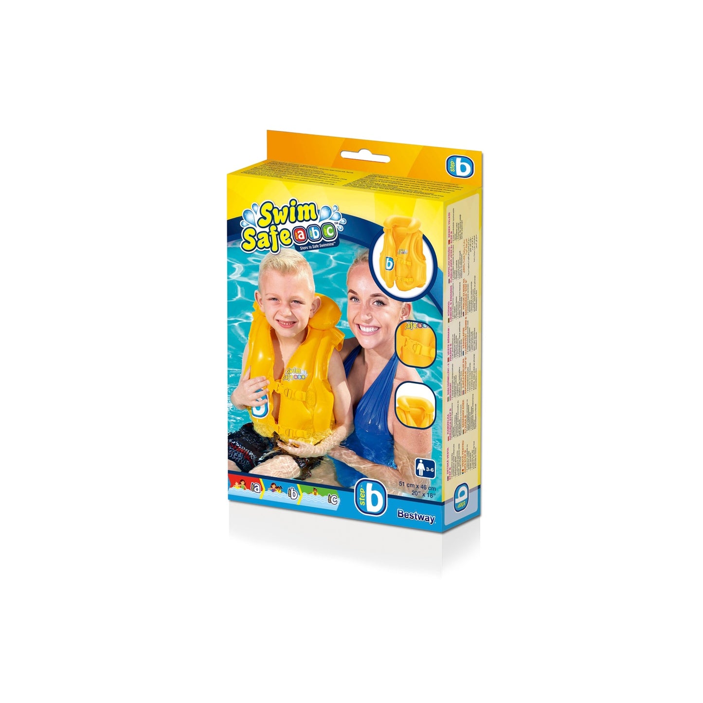 Toddler Swim Vest with Inflatable Collar, Ages 3-6