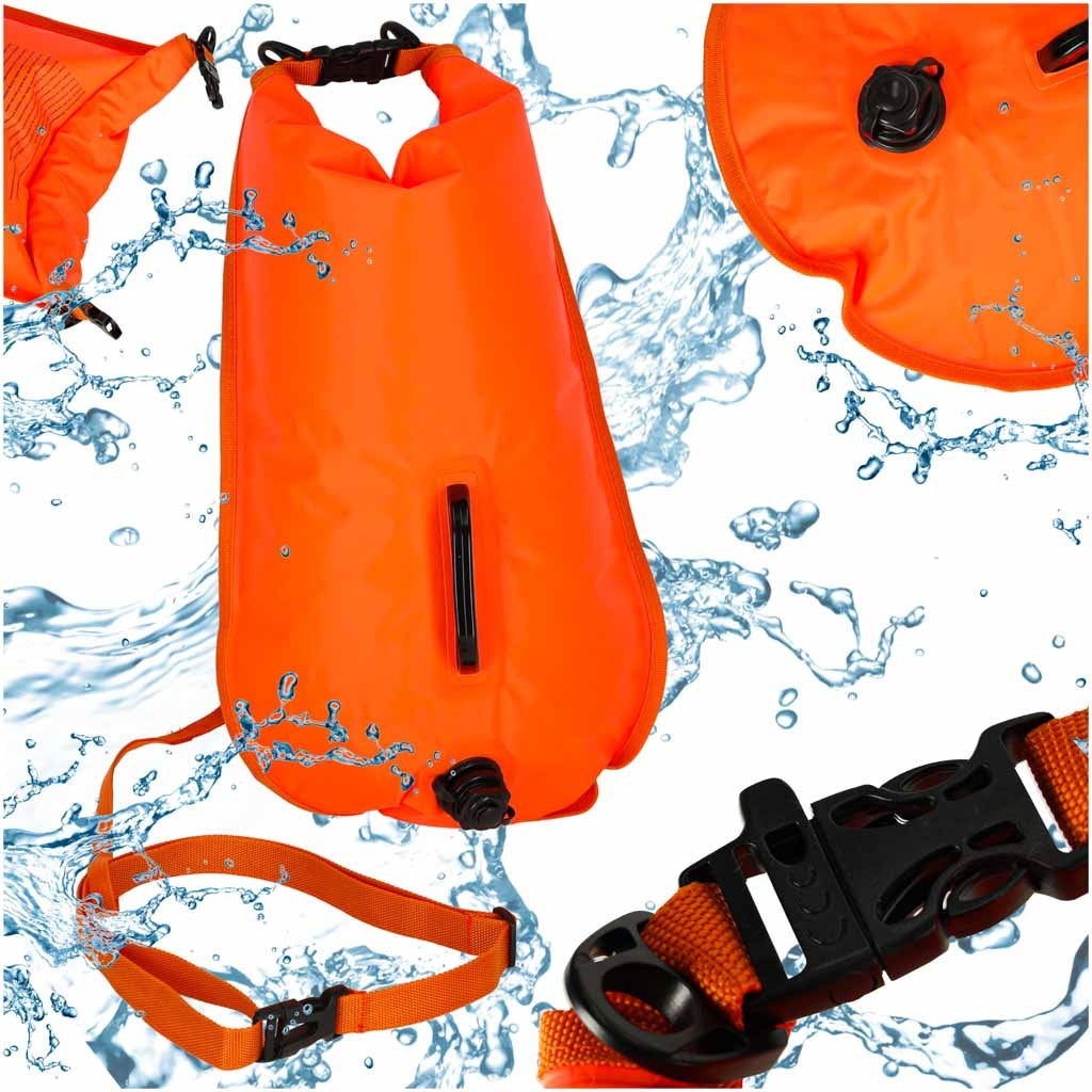 Swimming Buoy with Dry Pocket & Whistle, 28L