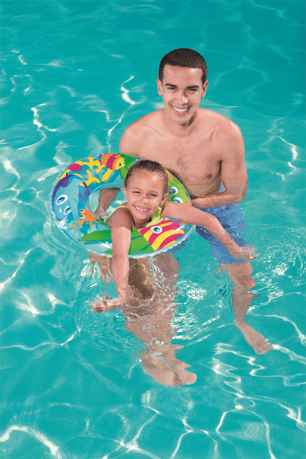 Kids Swim Ring, 56 cm, Colorful Designs, Ages 3-6