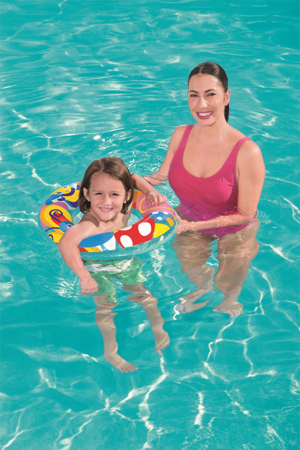 Kids Swim Ring, 56 cm, Colorful Designs, Ages 3-6
