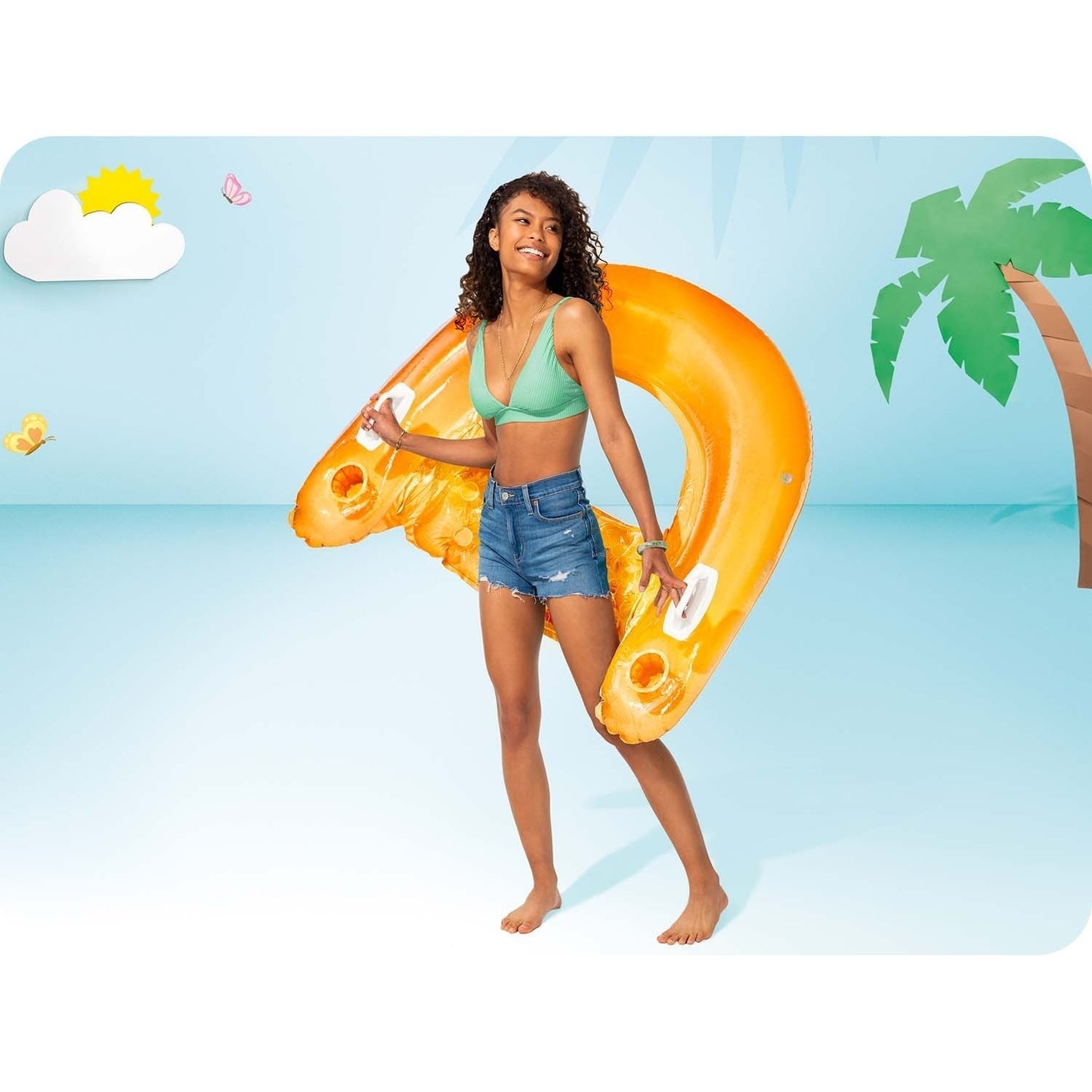 Swimming chair with handles 147 x 99 cm INTEX 58859 yellow