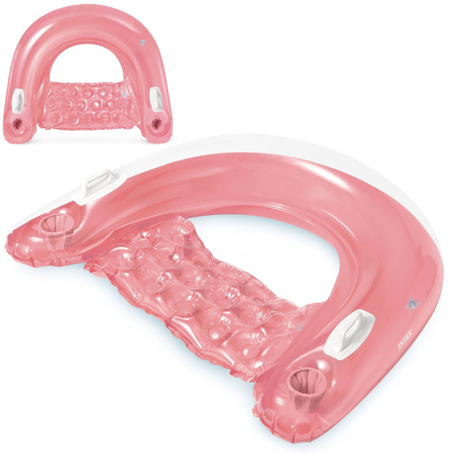 Swimming chair with handles 147 x 99 cm pink INTEX 58859