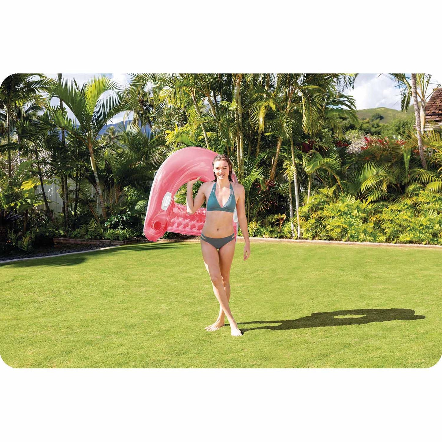 Swimming chair with handles 147 x 99 cm pink INTEX 58859