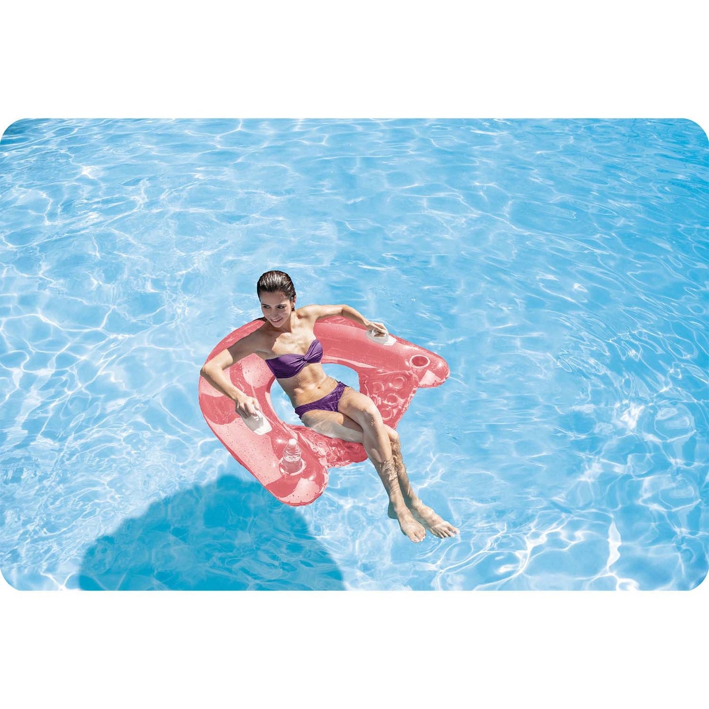 Swimming chair with handles 147 x 99 cm pink INTEX 58859