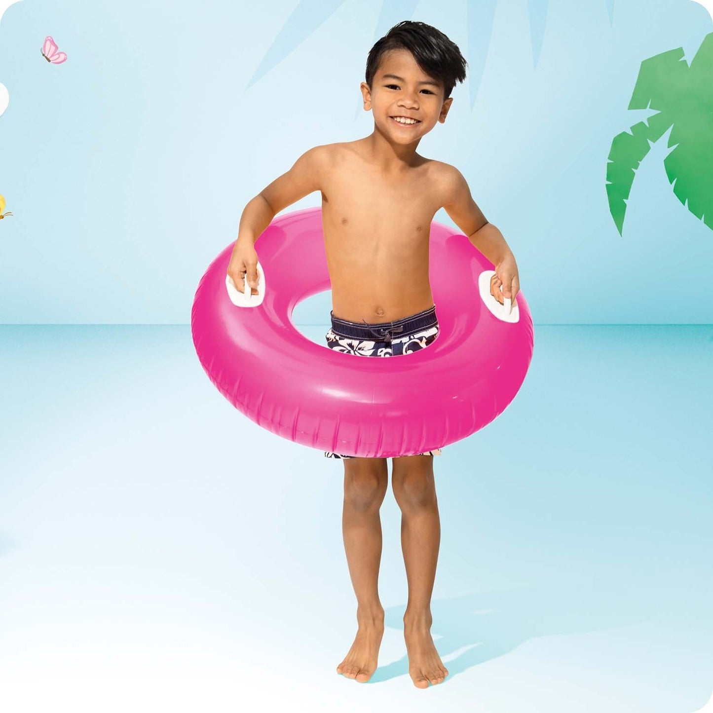 Swimming ring with handles 76 cm pink INTEX 59258