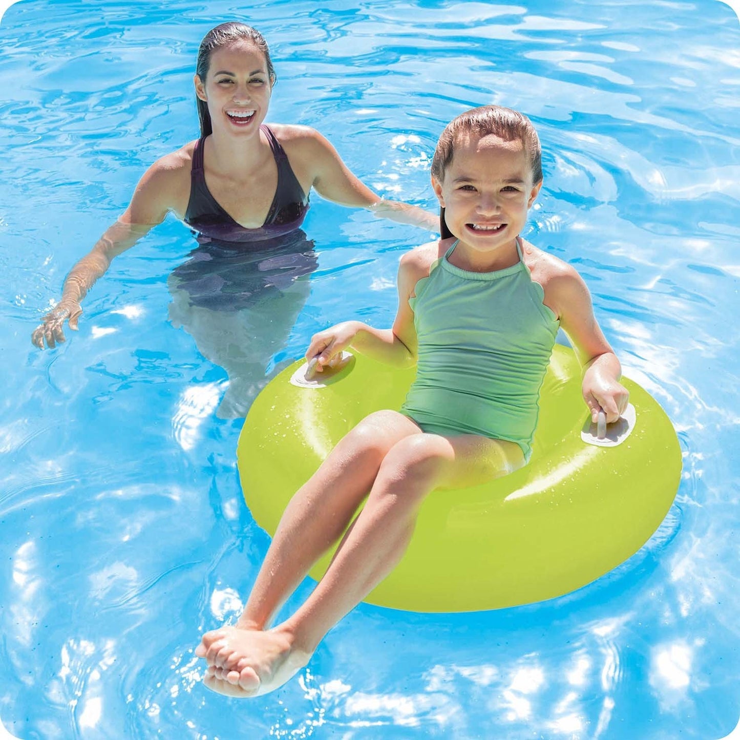 Swimming ring with handles 76 cm yellow INTEX 59258